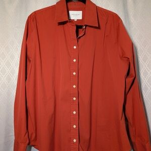 The Shirt by Rochelle Behrens Button Down Shirt Rust Red Size 2XL